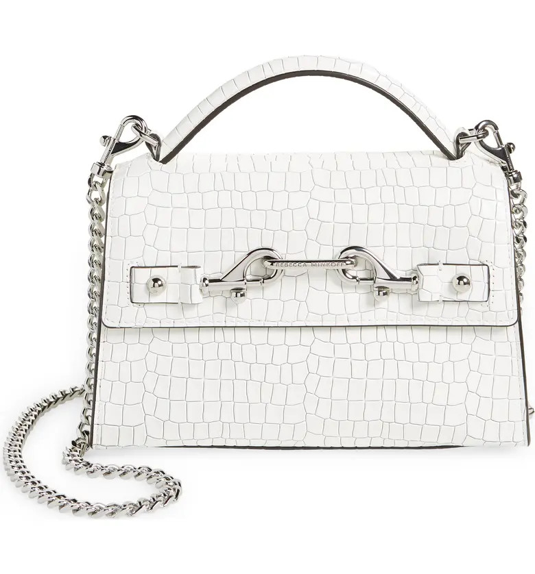 Lou Top Handle Croc Embossed Leather Crossbody Bag | Nordstrom