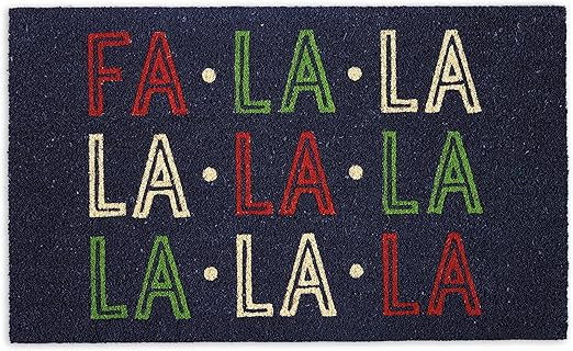 DII Happy Holidays Collection Natural Coir Doormat, 18x30, FA La La | Amazon (US)