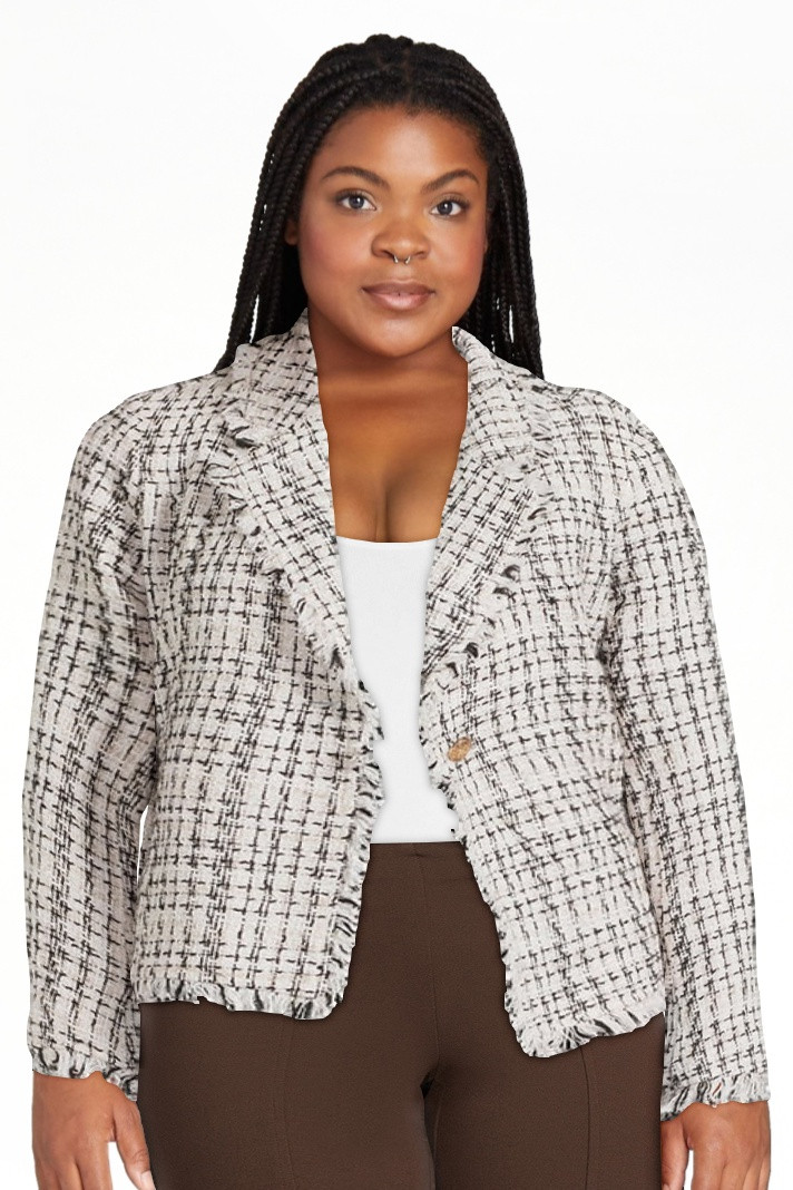 Attitude Unknown Women's Fancy Tweed Structured Blazer, Sizes XS-XL | Walmart (US)