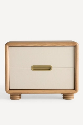 Monza Ash Wood Two-Drawer Bedside Table | Anthropologie (UK)