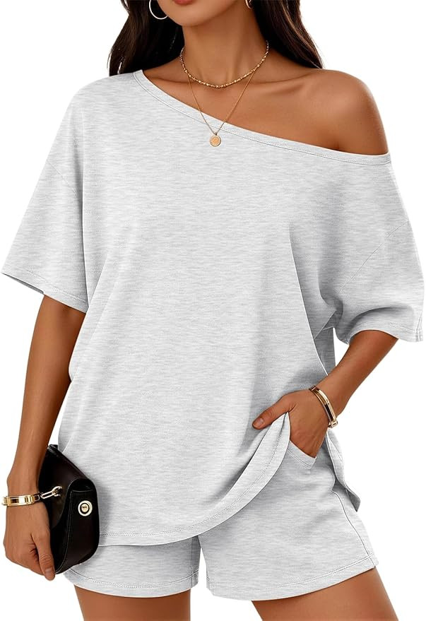 Trendy Queen Womens 2 Piece Summer Shorts Set Lounge Matching Two Piece Spring Beach Vacation Out... | Amazon (US)