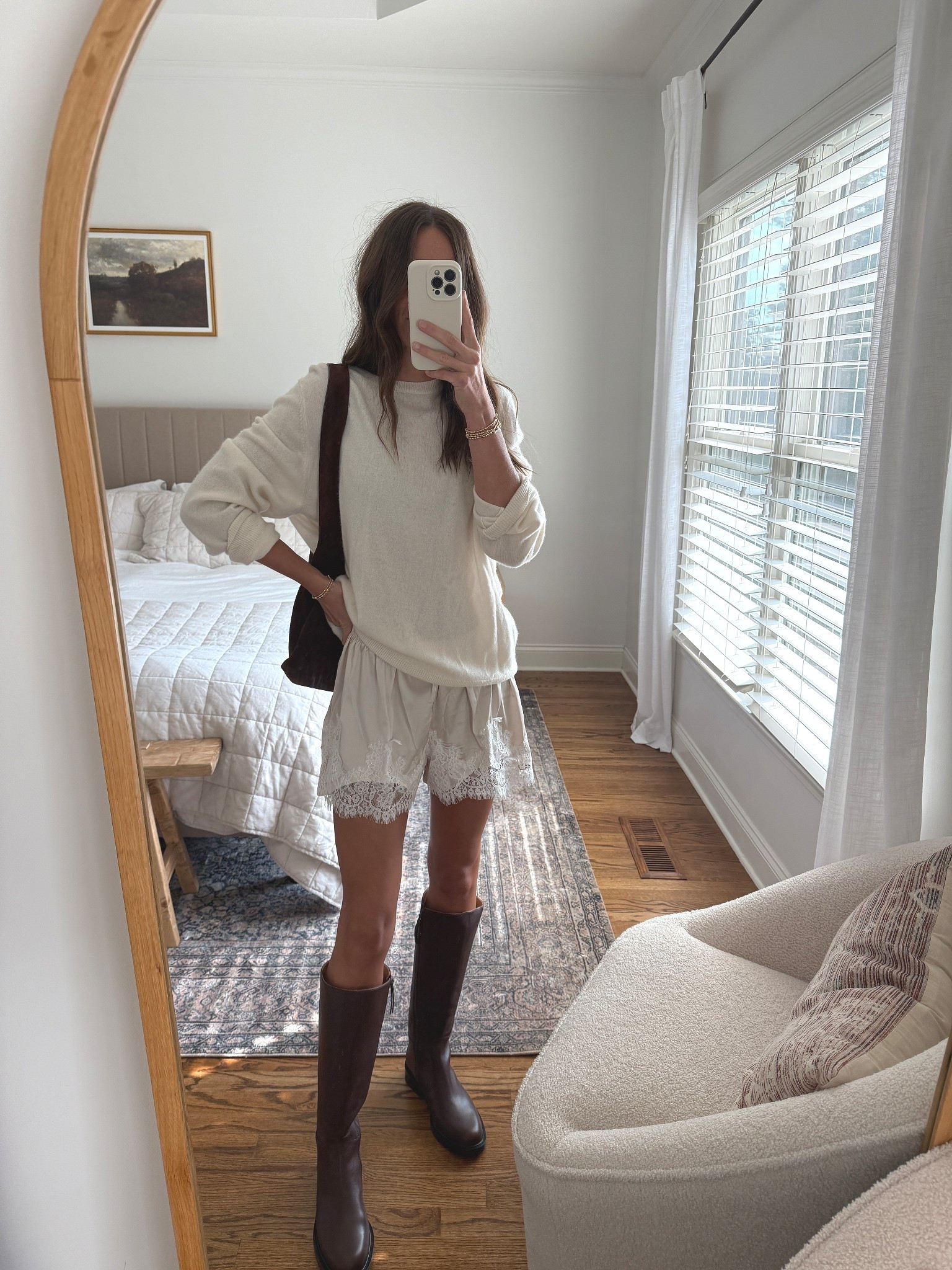 Lace shorts and cashmere Amazon fashionn

#LTKFindsUnder50 #LTKFallSale