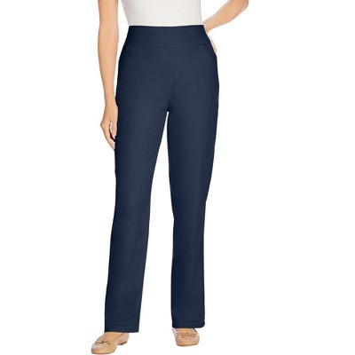 Woman Within Tall Flex-Fit Pull-On Straight-Leg Denim Jean - 20 T, Navy | Target