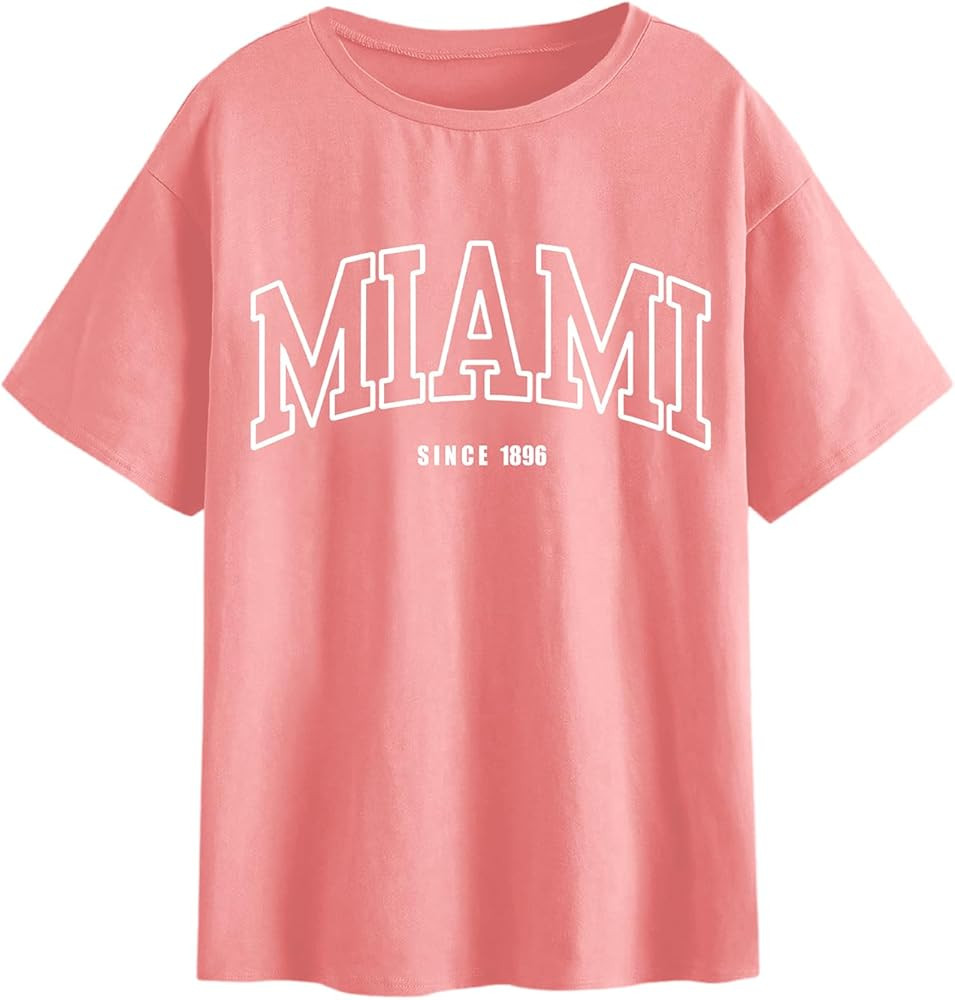 SOLY HUX Women's Graphic Oversized Tees Letter Print Summer Tops Vintage Half Sleeve Loose Casual... | Amazon (US)
