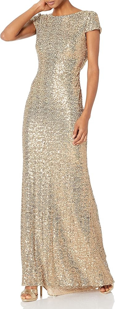 Badgley Mischka Women's Cowl Back Sequin Classic Gown | Amazon (US)