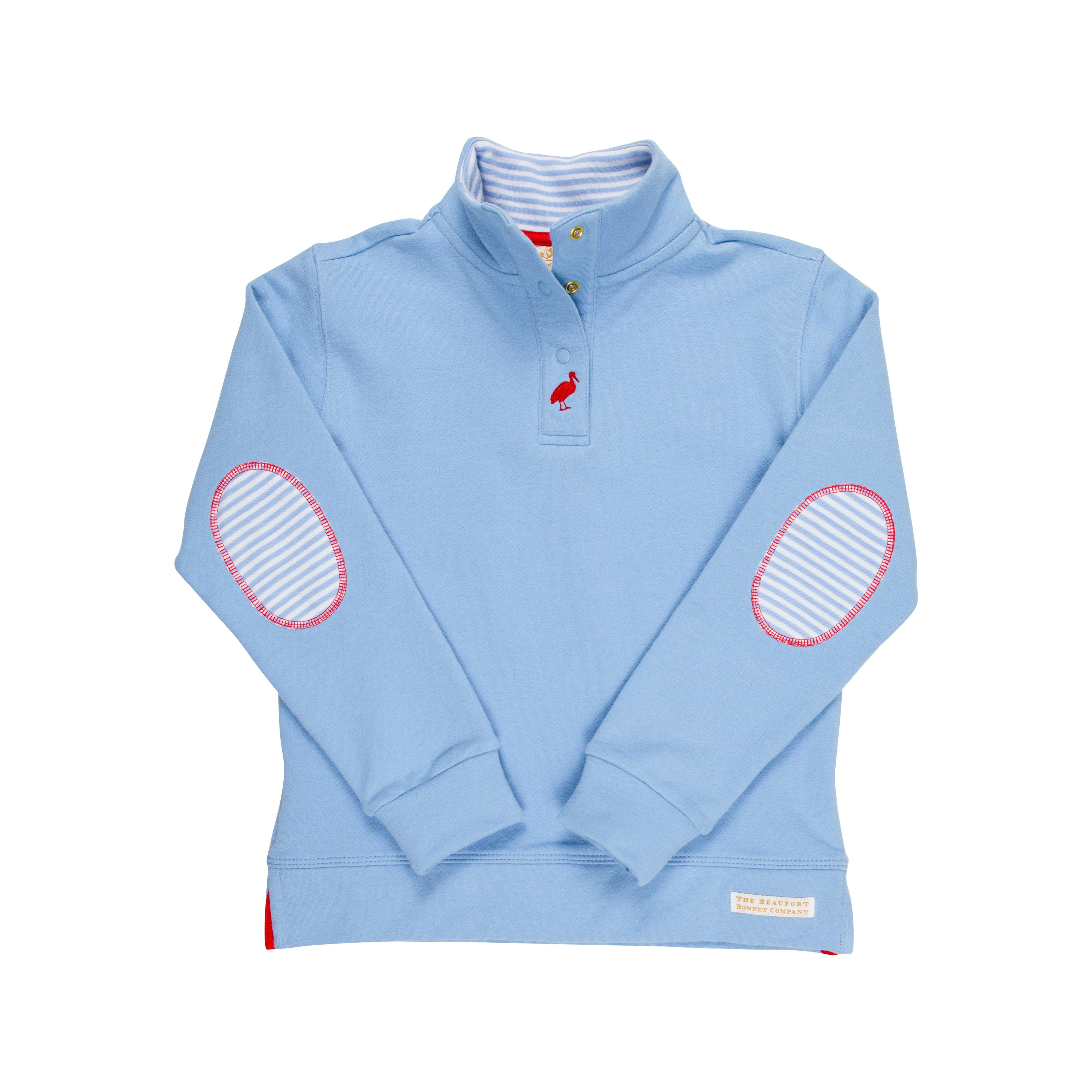 Pendleton's Popped Collar - Barrington Blue with Barrington Blue Stripe & Richmond Red Stork | The Beaufort Bonnet Company