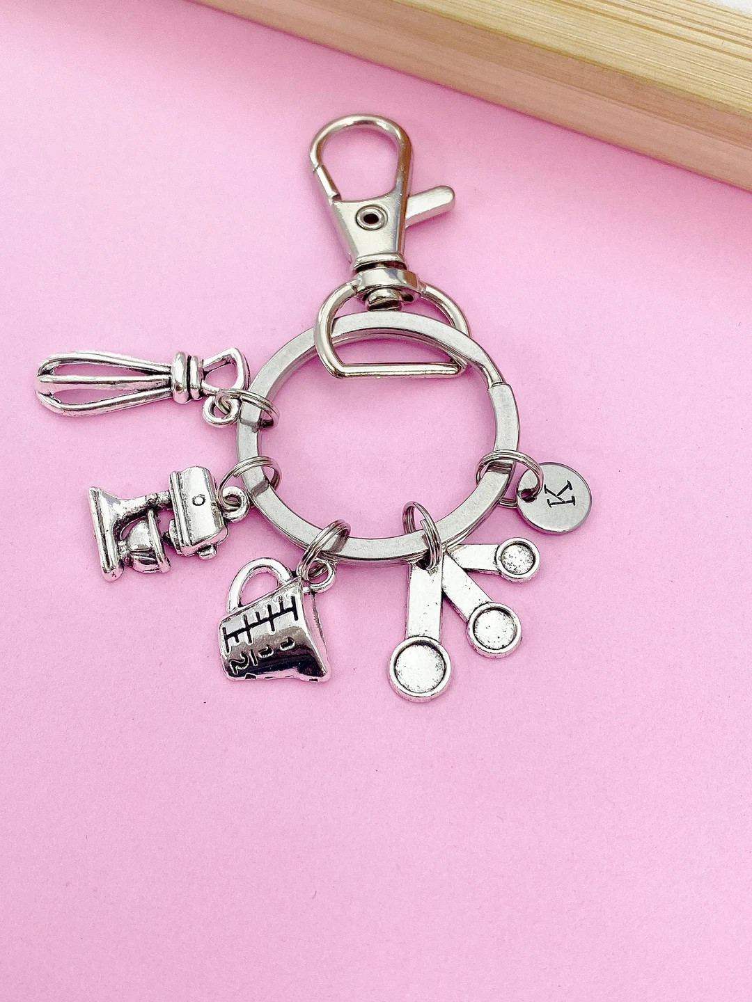 Silver Measuring Cup Mixer Hand Mixer Charm Keychain Baker Mother's Day Gifts Ideas Personalized ... | Etsy (US)