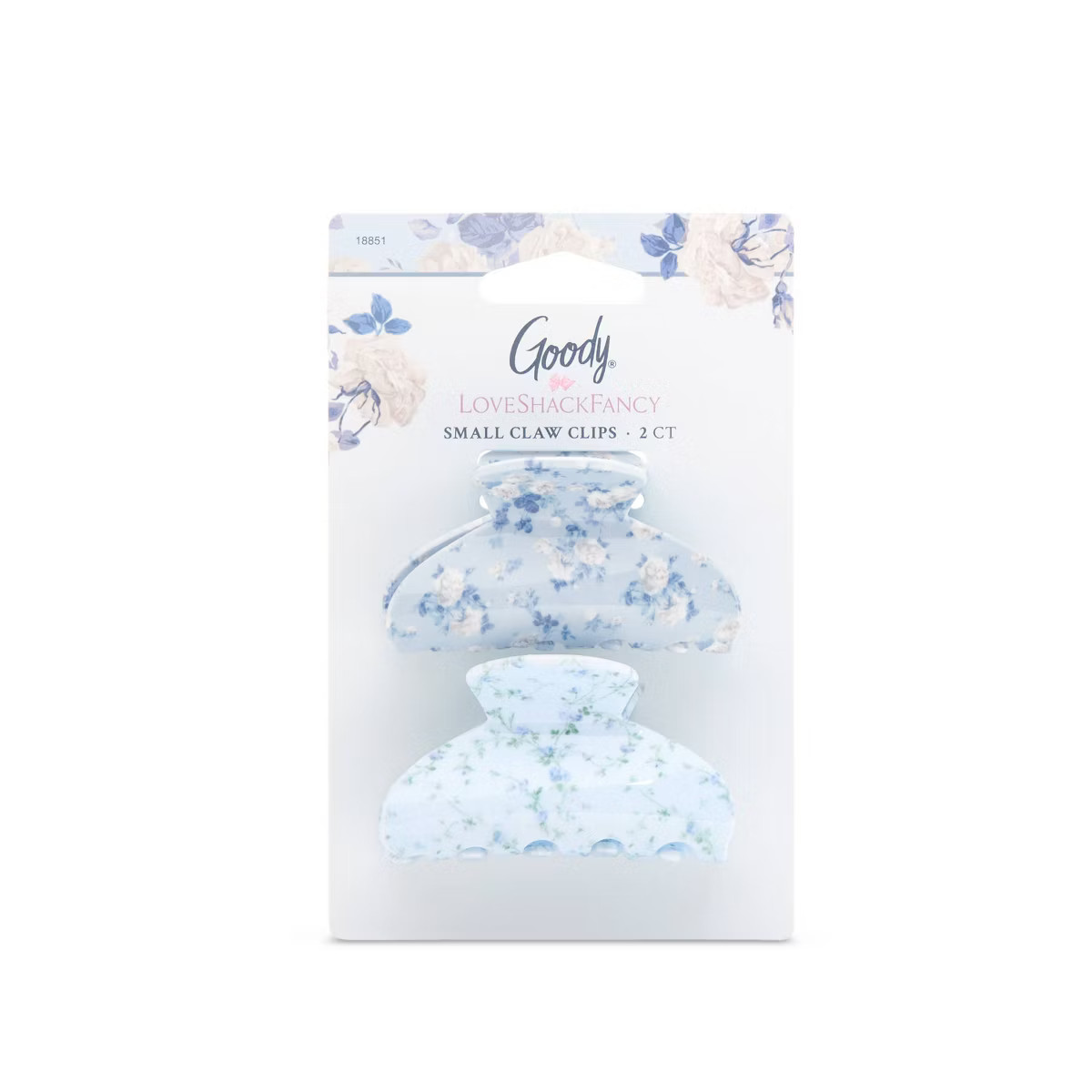Goody x LoveShackFancy Small Claw Clips - Everblooming Rosettes and English Ivy - 2ct - Blue | Target