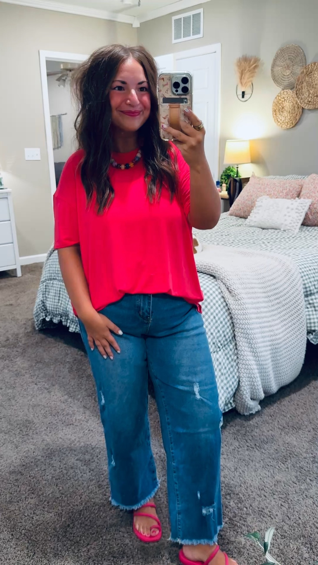 Never underestimate the power of fun accessories! 🌈 A colorful necklace and bright sandals instantly take a basic tee-and-jeans outfit to the next level. Such an easy way to add a little personality to your everyday look!


sandals: fit true to size // wearing a 4
jeans: fit true to size // wearing a 12
tee: fits oversized // wearing a large 

 #LTKootd #LTKMidsize