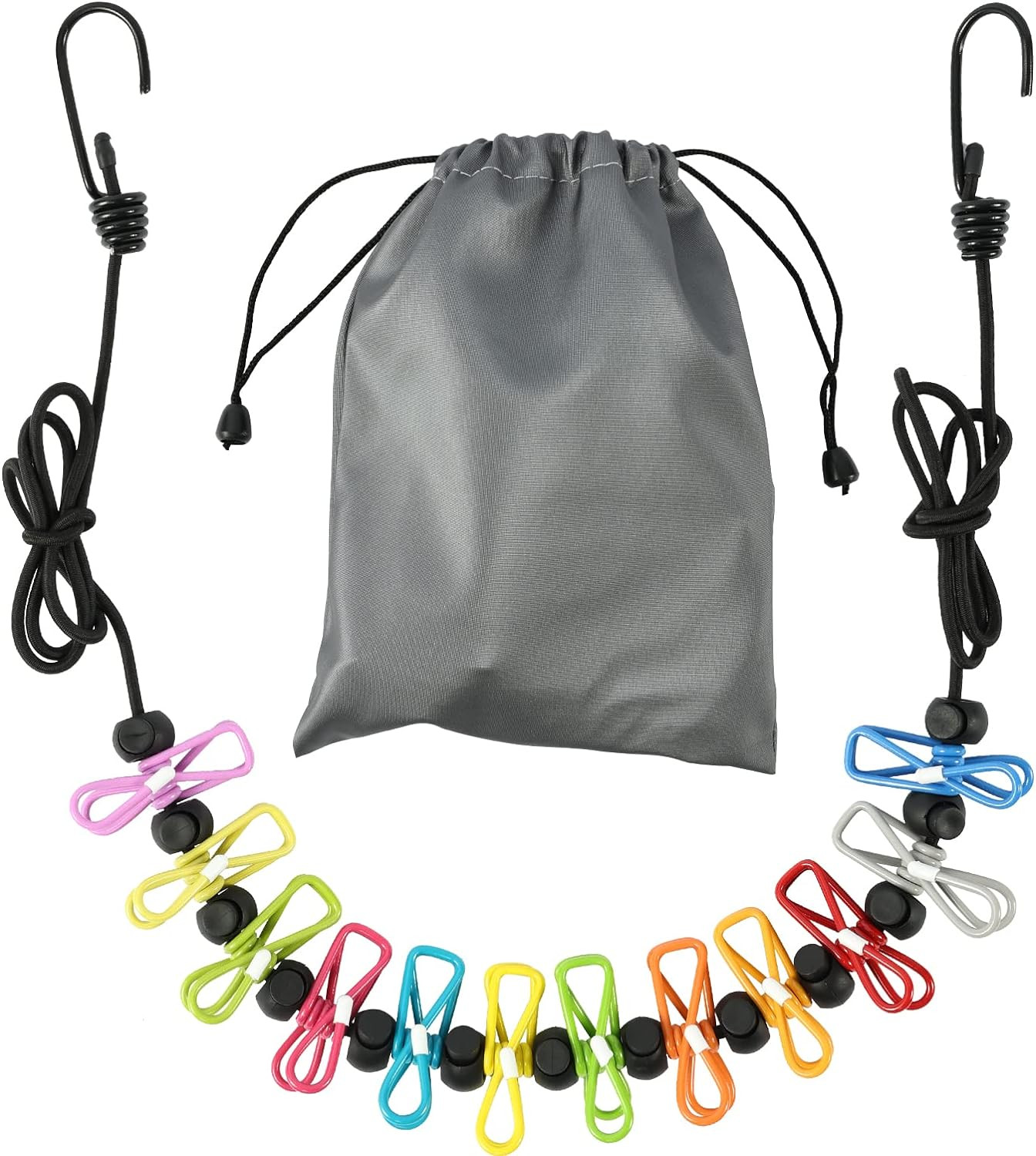 Retractable Portable Clothesline for Travel，Clothing line with 12 Clothes Clips, for Indoor Lau... | Amazon (US)