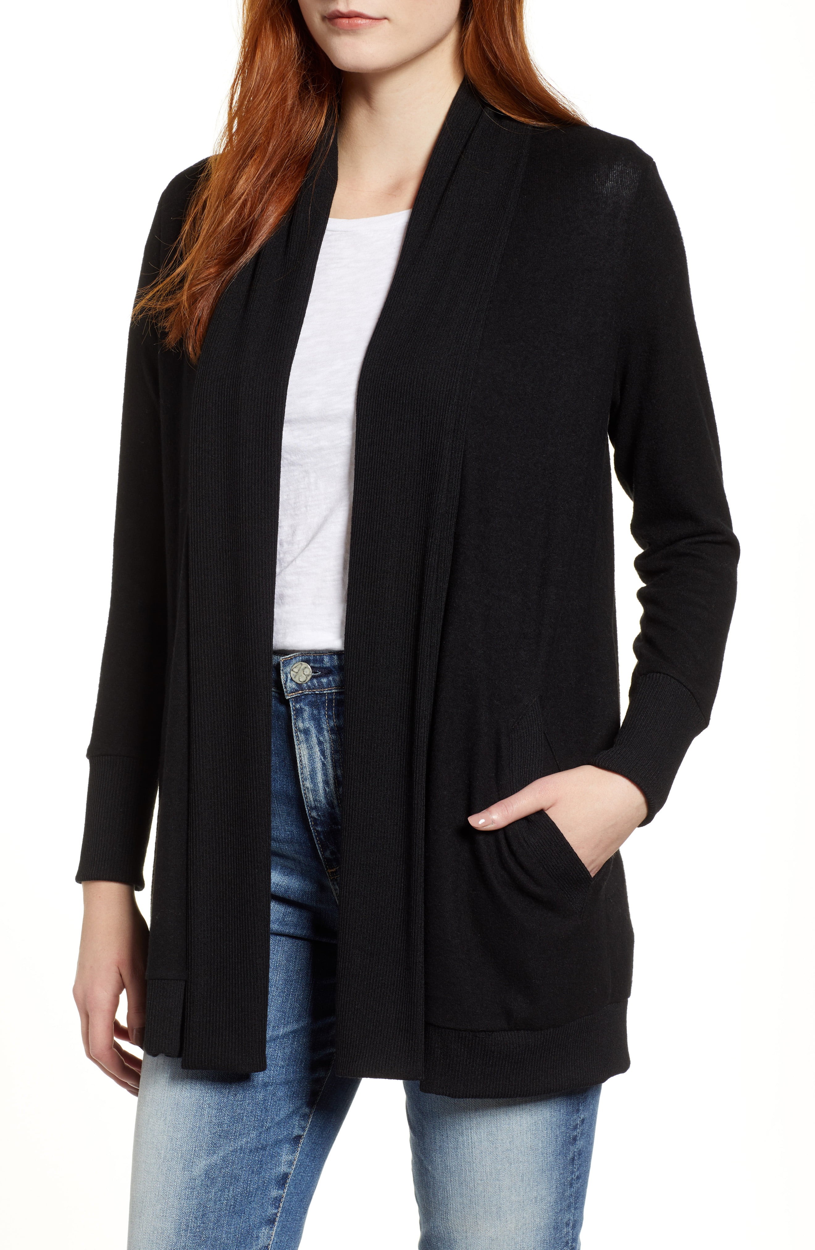 Gibson Cozy Ribbed Cardigan (Regular & Petite) | Nordstrom | Nordstrom