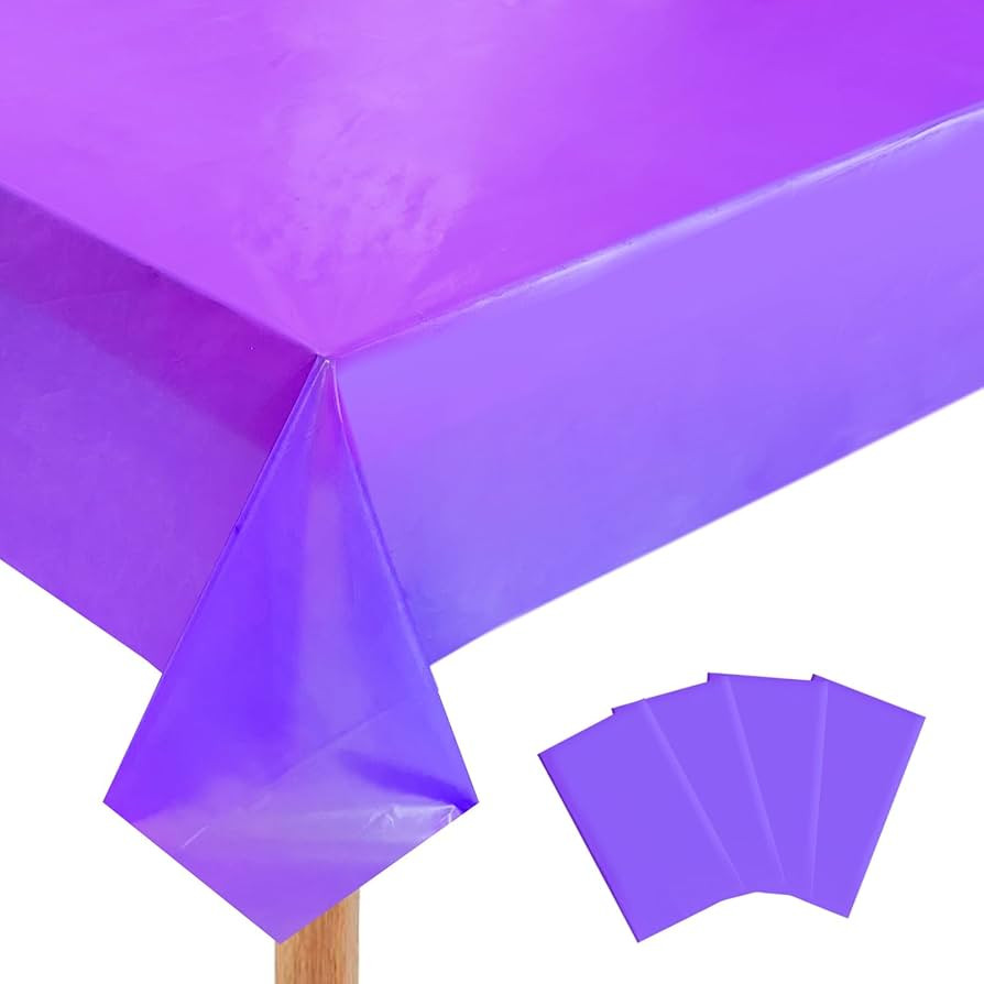 TemphytBong Purple Plastic Tablecloths 4 Pack Table Cloth 54" X 72" Disposable Table Covers for B... | Amazon (US)