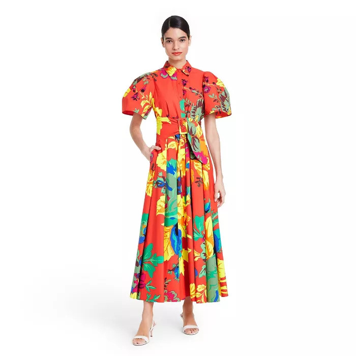 Floral Puff Sleeve Shirtdress - Christopher John Rogers for Target Red | Target