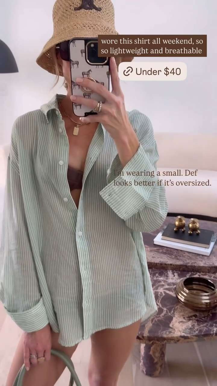 Wore this shirt all weekend💚It looks better oversized! 

 #LTKSeasonal #LTKStyleTip #LTKSwim
