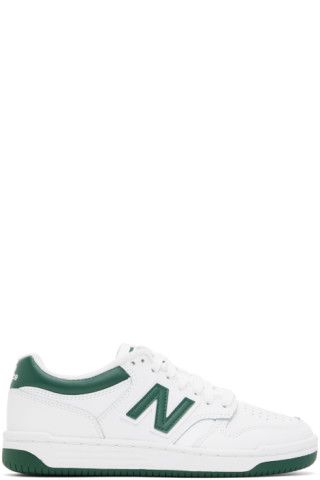 New Balance - White & Green 480 Sneakers | SSENSE