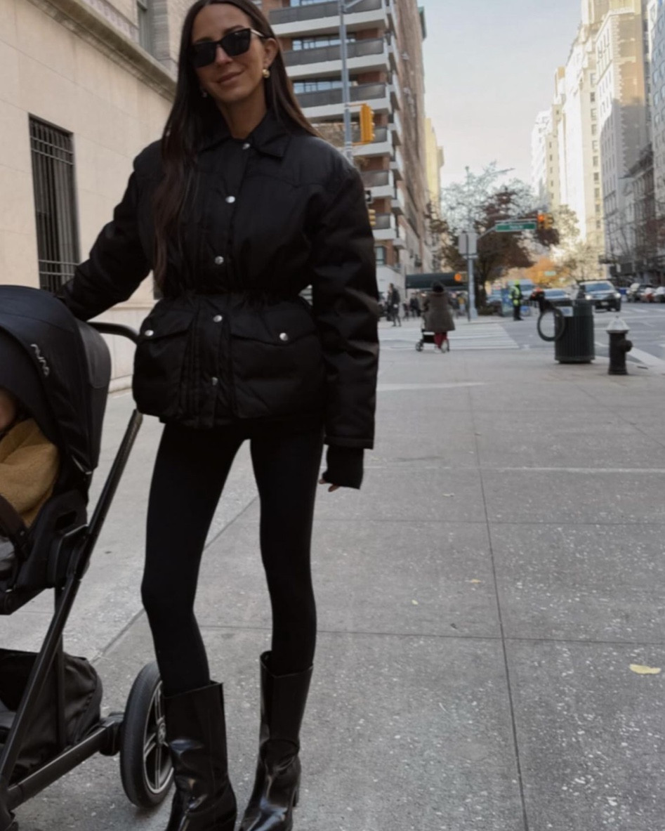 Can’t get enough of this Prada jacket! Linked my new Nuna x BMW stroller as well