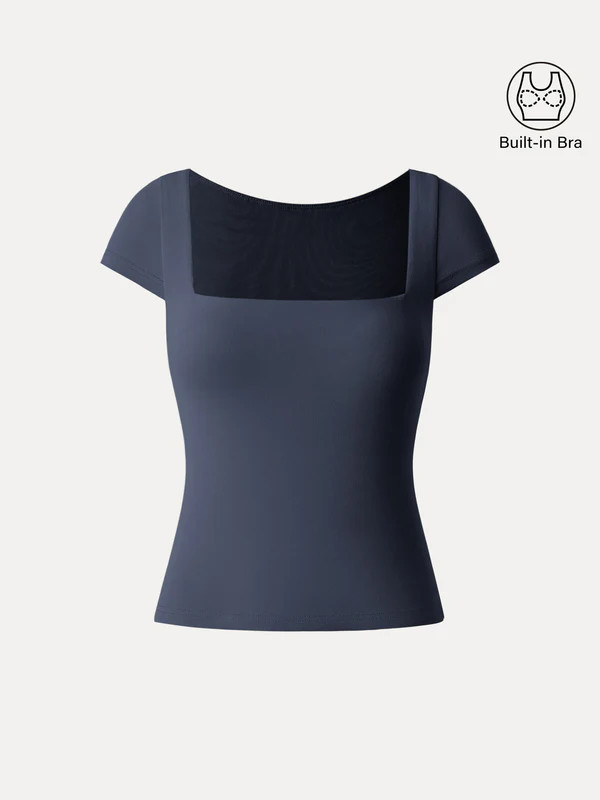 Essential Square Neck Cap Sleeves Brami Top | OGLmove
