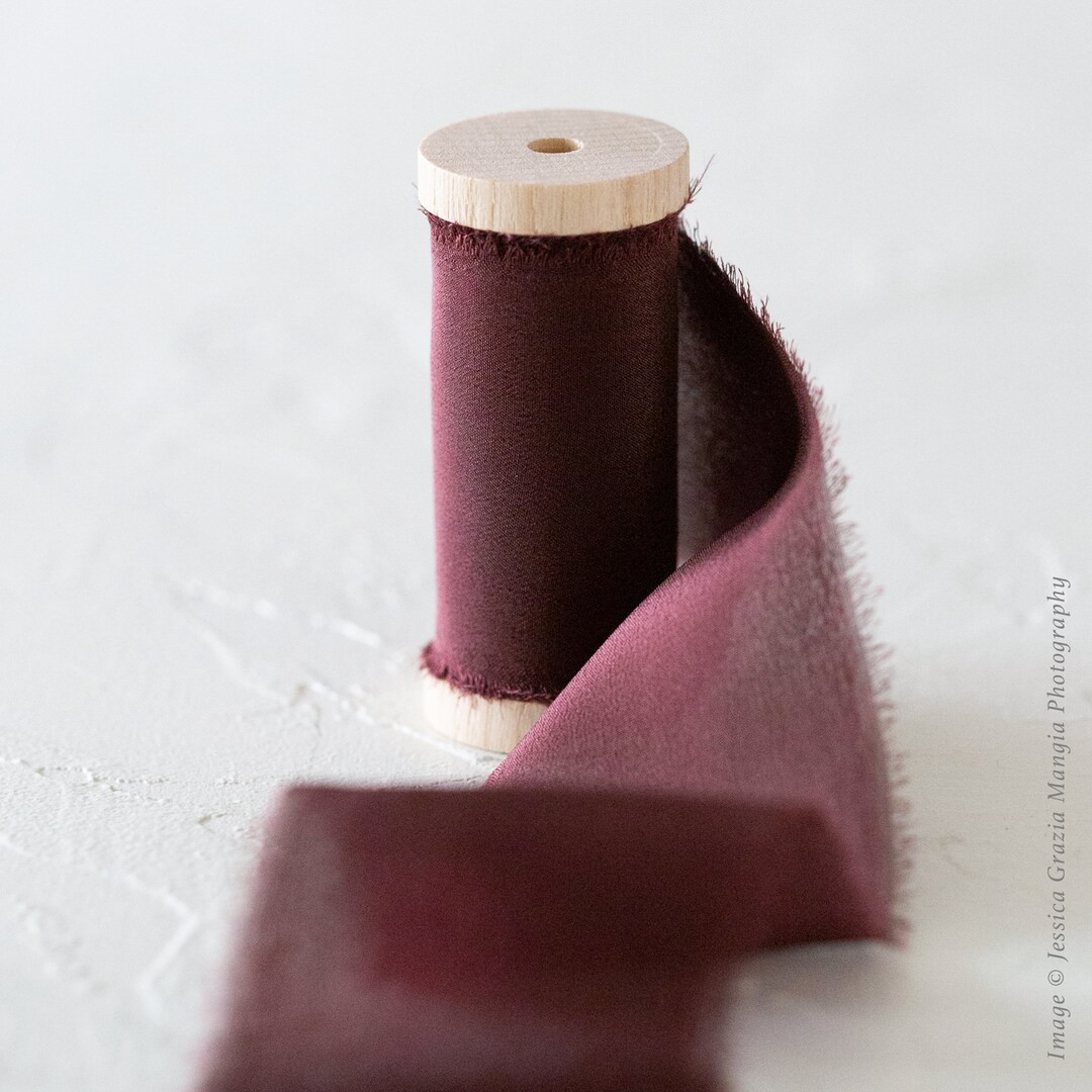 Rum Raisin | Luxe Silk Ribbon | 100% Silk | Wine Red Burgundy Maroon Wedding Bridal Bouquet, Invi... | Etsy (US)