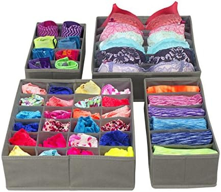 Sorbus Set of 4 Foldable Drawer Dividers, Storage Boxes, Closet Organizers, Under Bed Organizer (... | Amazon (US)