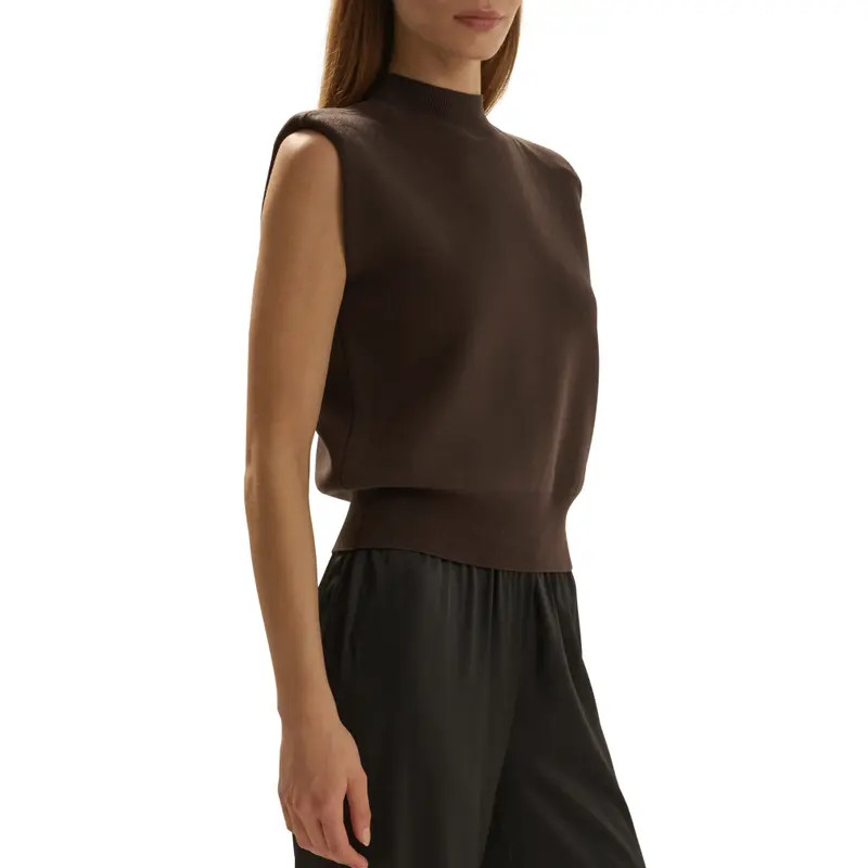 Favorite Daughter The Whitney Sleeveless Knit Crop Top in Tobacco at Nordstrom, Size Large | Nordstrom