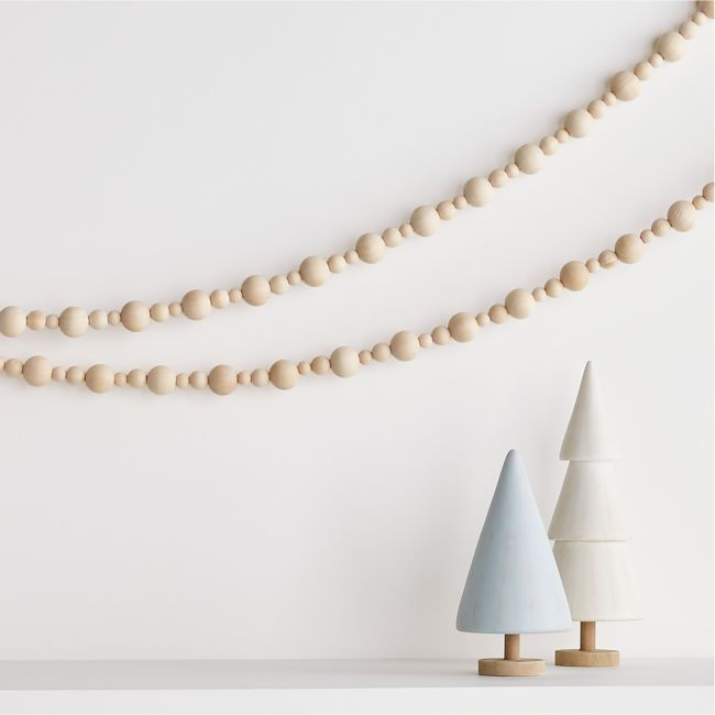 Wood Bead Garland 6' | Crate & Barrel