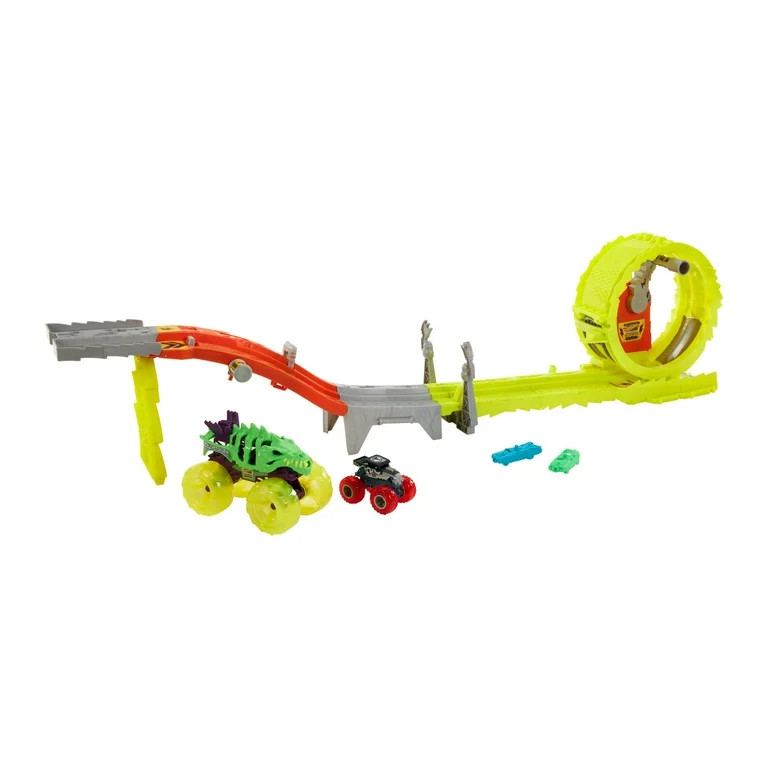Hot Wheels Monster Trucks Power Smashers Charge & Chase Challenge track set with Oversized Skeles... | Walmart (US)