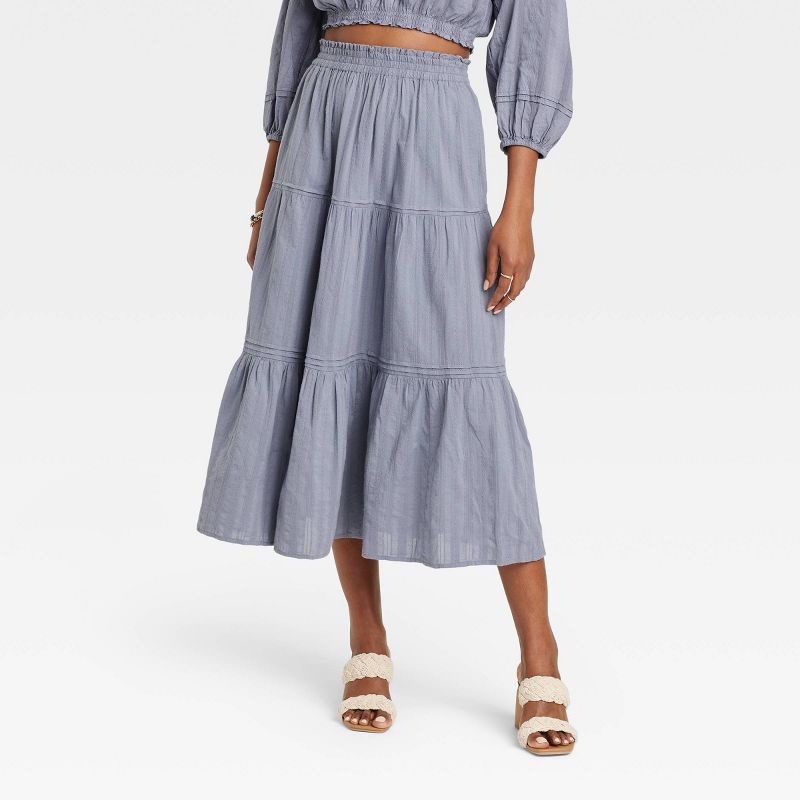 Women's Tiered Midi A-Line Skirt - Universal Thread™ | Target