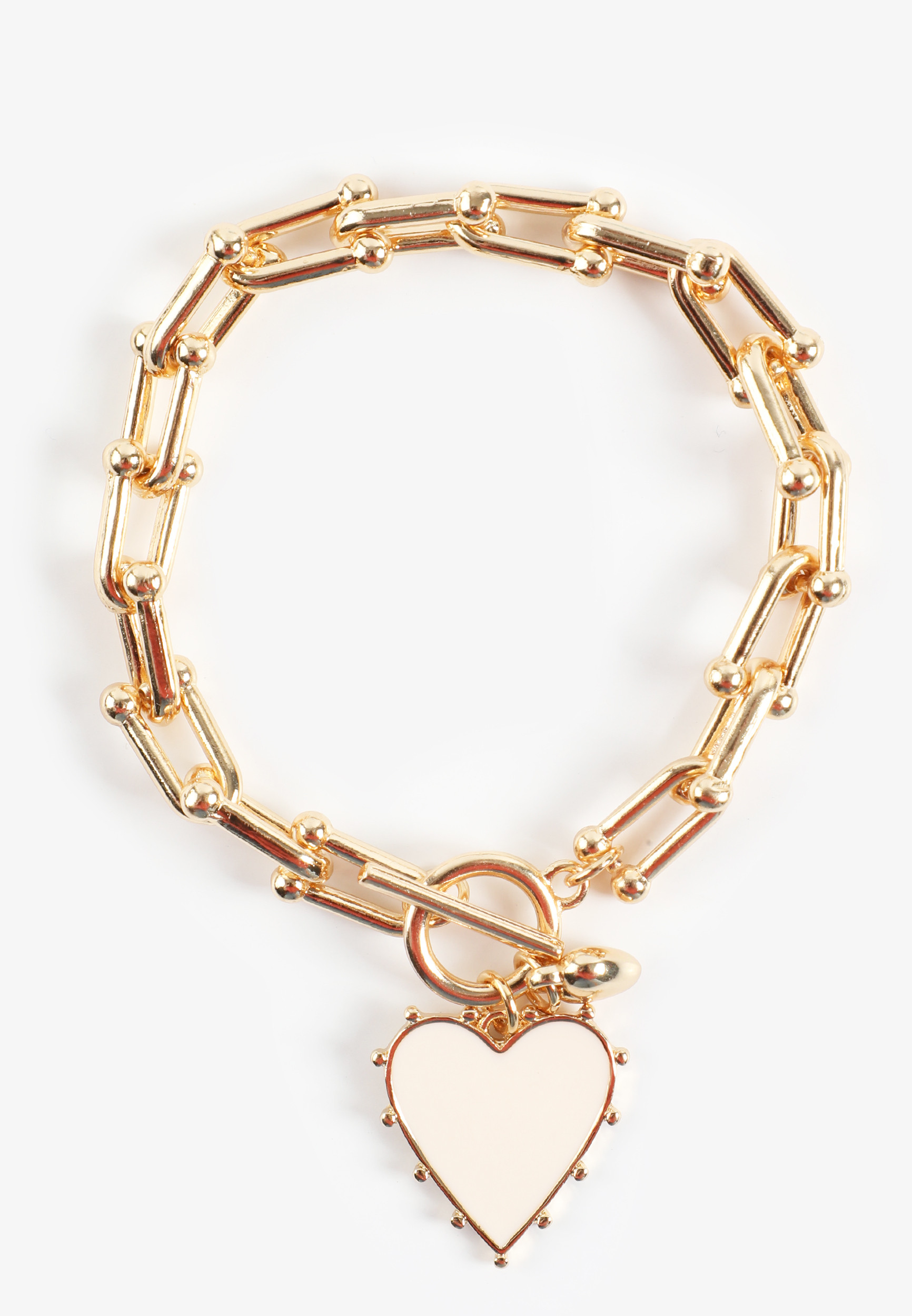Maurices Women's Gold Heart Charm Toggle Bracelet | Maurices