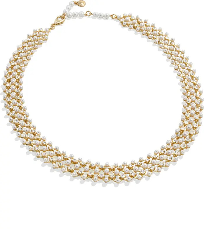 Coco Imitation Pearl & Crystal Collar Necklace | Nordstrom