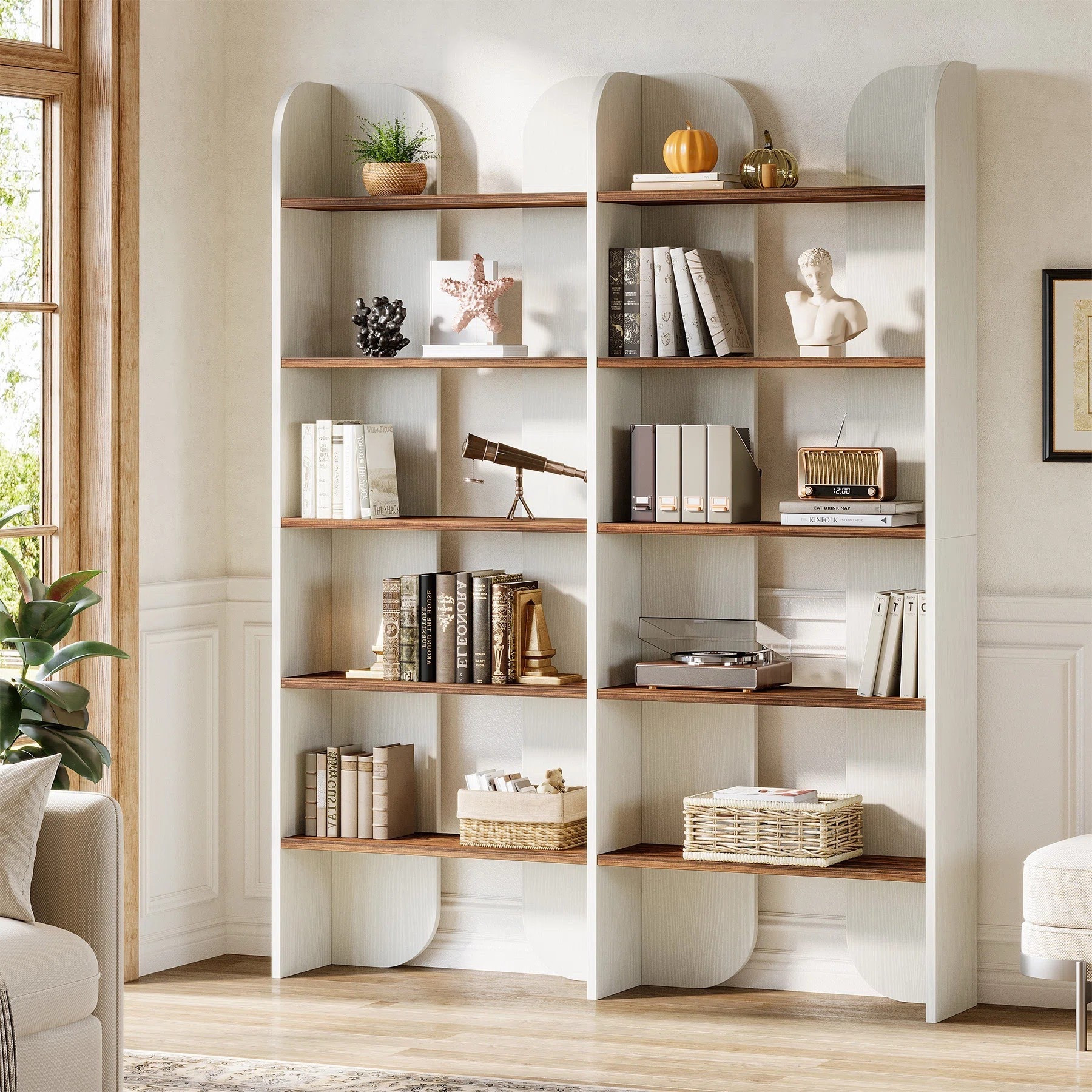 Create your dream library with a 70.87-Inch Tall Bookcase with Open Shelves. This two shelf system is ON SALE and under $250.

Keywords: Bookcase, bookshelf, library, home office, white bookcase, home refresh, arched bookshelf, cabinet

#LTKSaleAlert #LTKHome #LTKSeasonal