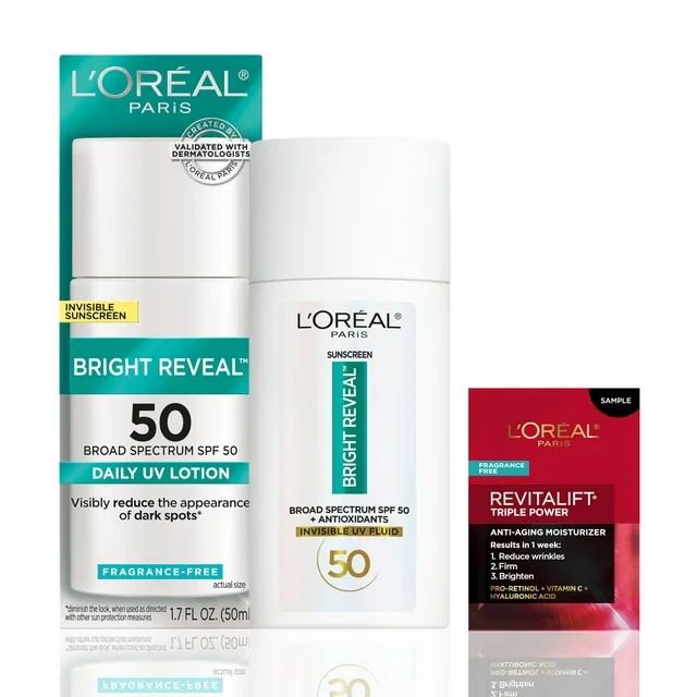 L’Oréal Paris Bright Reveal Broad Spectrum Daily Spf 50 Face Sunscreen Uv Lotion, 1.7 Fl Oz + ... | Walmart (US)