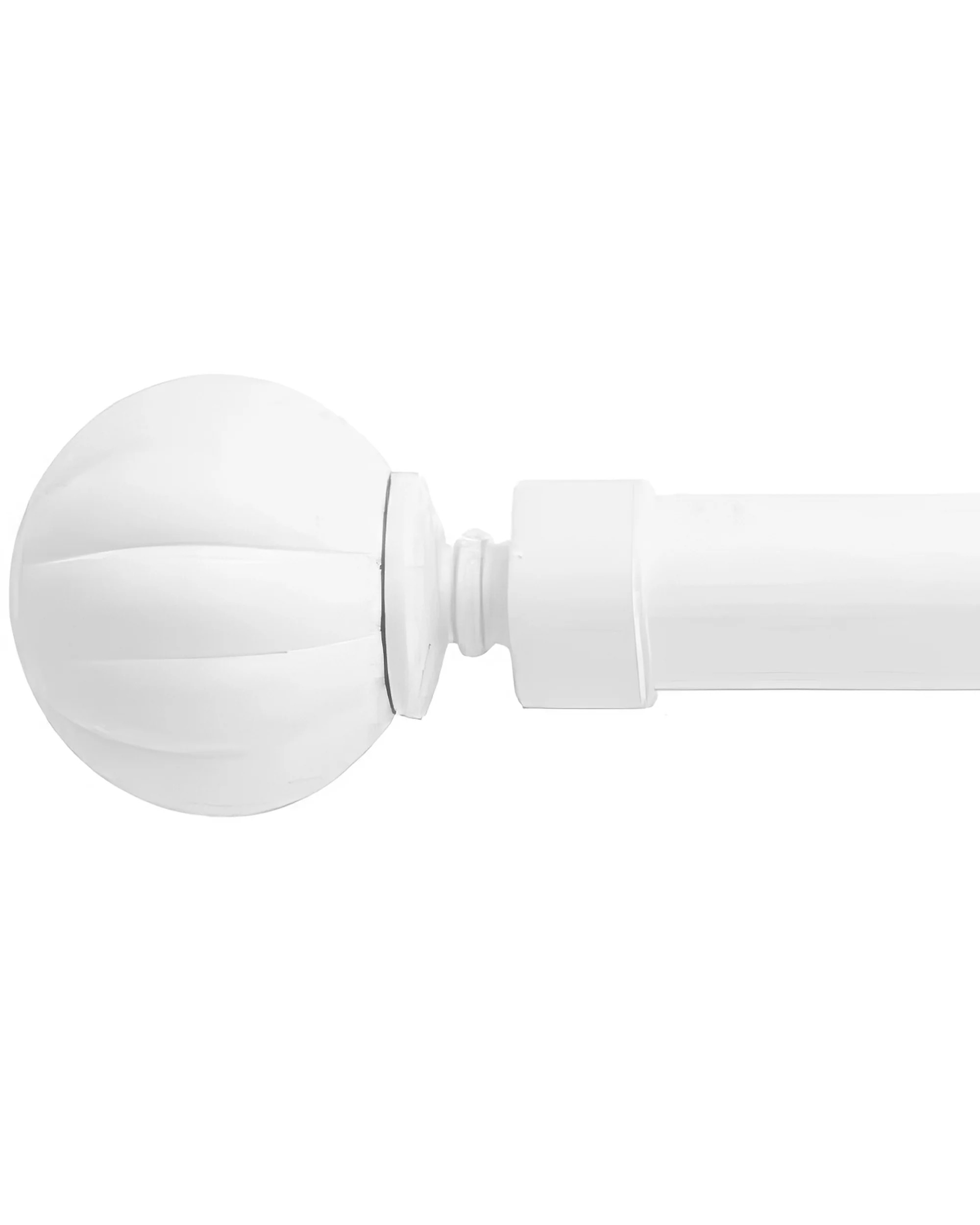 Reeded Ball Adjustable Finials Curtain Rod | TheHues