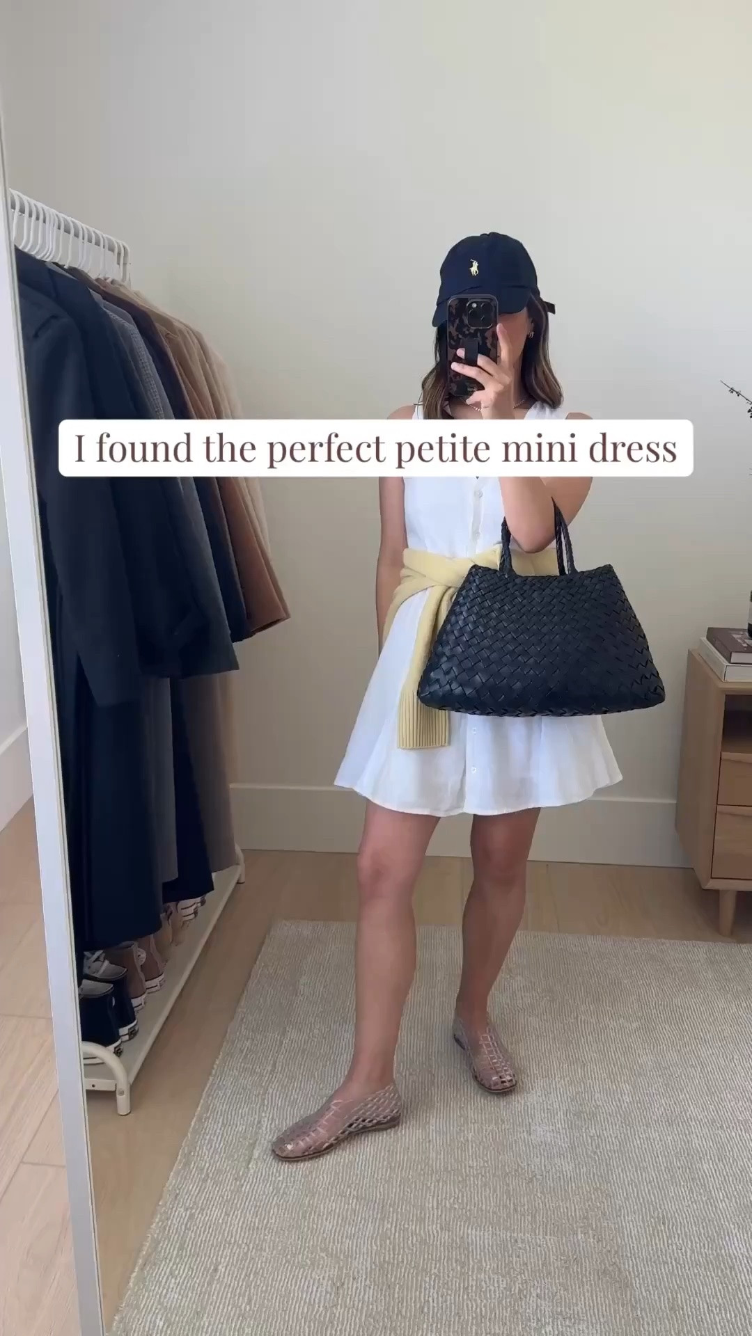 Perfect petite mini dress. The flare skirt is very flattering and fun. I sized up. If bigger breasted, you'll want to size up since the buttons will pull. 

J.Crew dress petite 2
Everlane sweaters xs
Amazon jellie flats 5.5
Polo Ralph Lauren hat
Dragon Diffusion Santa Croc small
J.Crew earrings

Summer style, summer outfits, purse, petite style, summer dress, white dress

#LTKootd #LTKPetite #LTKSaleAlert