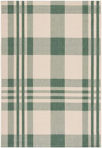 SAFAVIEH Courtyard Collection 2' x 3'7" Green/Beige CY6201 Modern Farmhouse Plaid Indoor/ Outside... | Amazon (US)