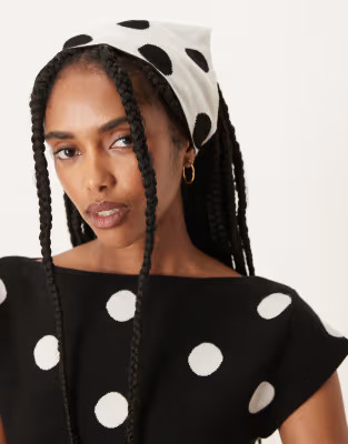 ASOS DESIGN reversible head scarf in polka dot | ASOS (Global)