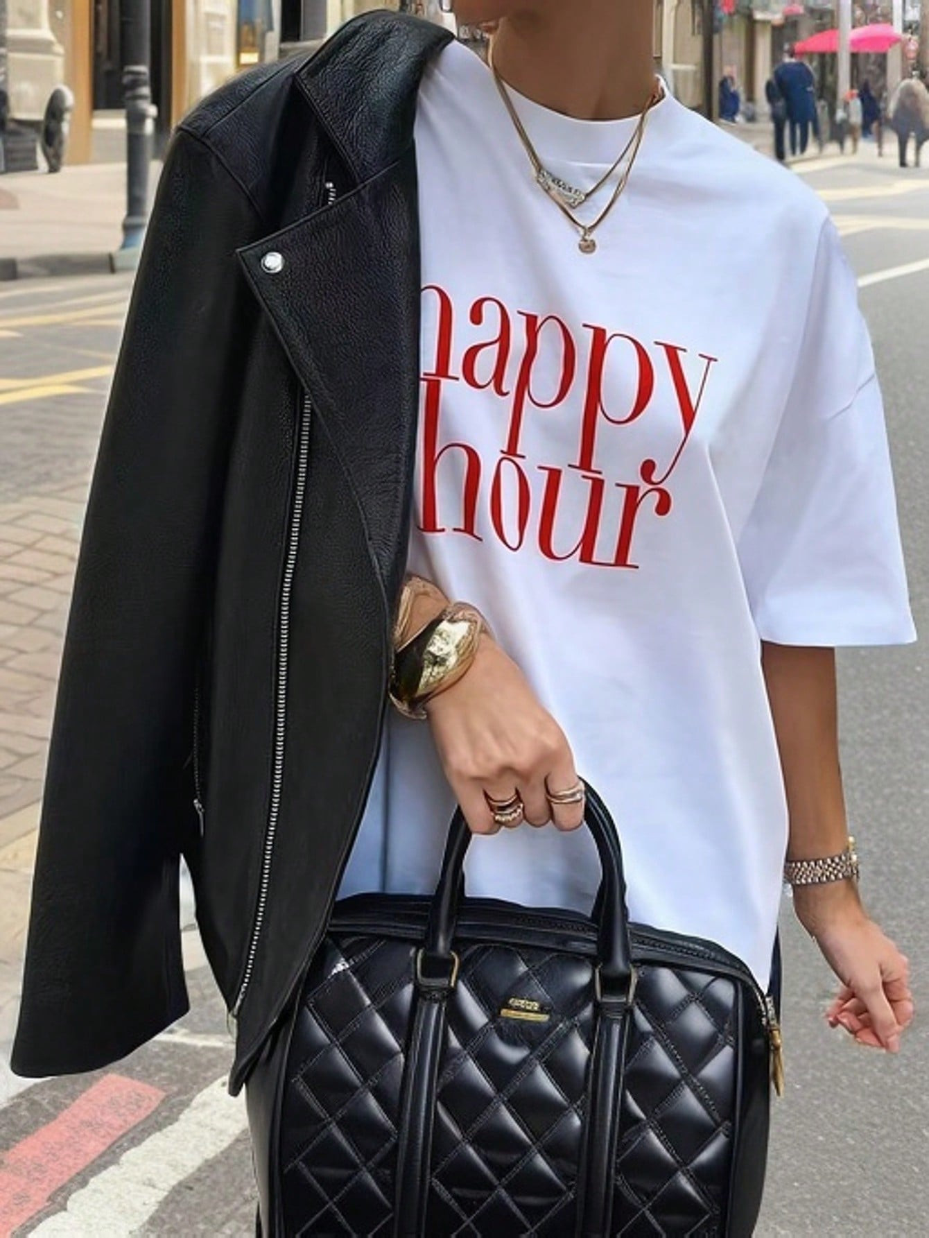 SHEIN Essnce Korean Simple INS Style Women's T-Shirt Street Personality Round Neck Top | SHEIN US... | SHEIN