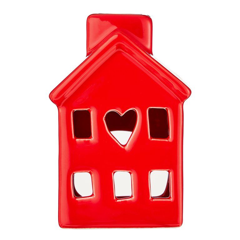 Way to Celebrate! Valentine’s Day 4in Ceramic House Tabletop Décor, Red​ ​ | Walmart (US)