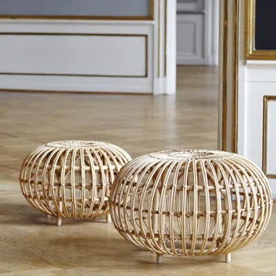 Franco Albini 21.6" Round Standard Ottoman Sika Design Color: Natural | Wayfair North America