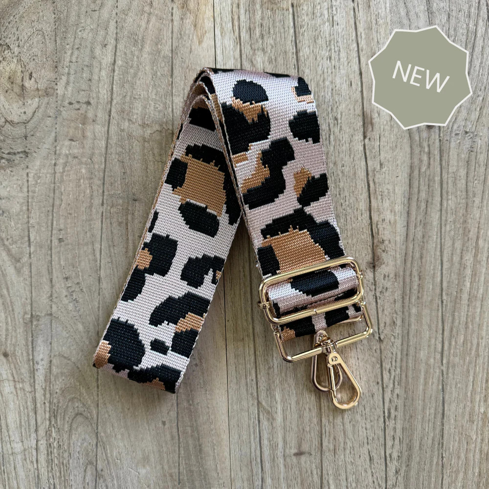 Blush Leopard Crossbody Bag Strap (Gold) | The Poppy Brand
