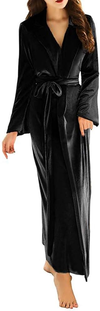 Kelaixiang Women's Long Bathrobe Fuzzy Velvet Warm Robes for Winter Plush Shawl | Amazon (US)