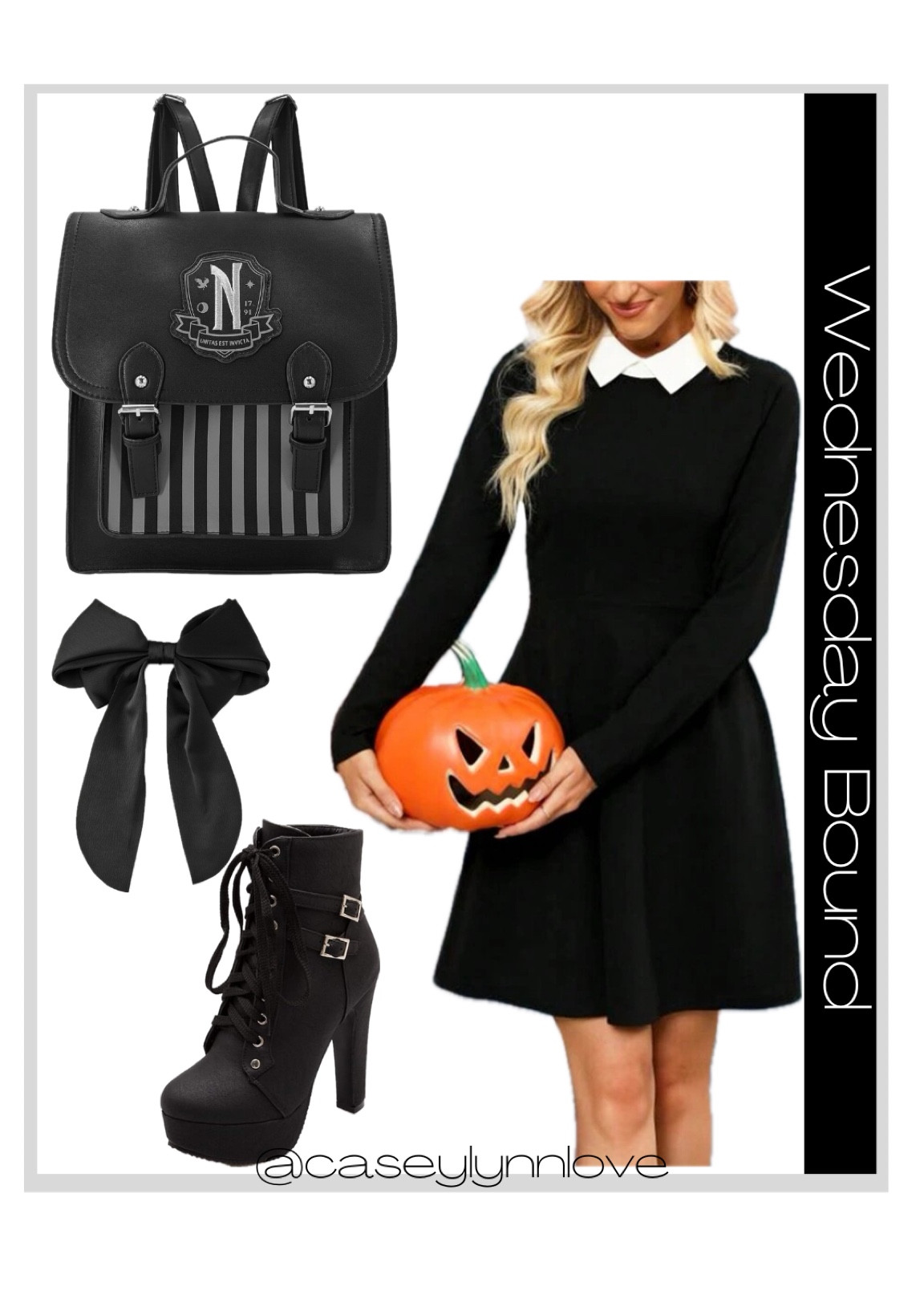 Wednesday Addams bound.

Halloween costumes. Boots. Hair accessories. Handbag. Black outfit.

#LTKHalloween #LTKstyletip #LTKSale