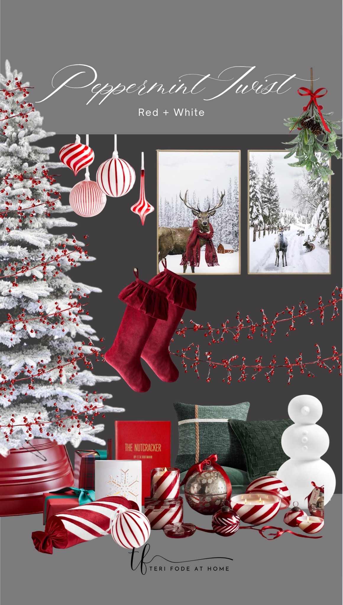 Frosted Christmas tree, peppermint stripe Christmas, red and white Christmas 

#LTKSeasonal #LTKHoliday #LTKHome