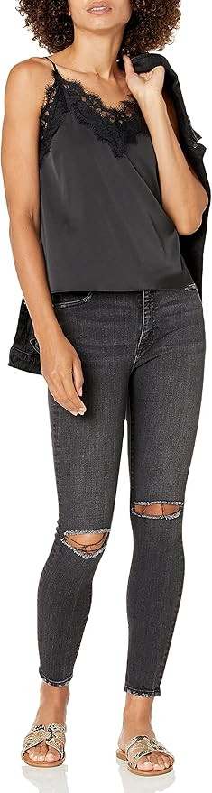 The Drop Women's Natalie V-Neck Lace Trimmed Camisole Tank Top | Amazon (US)