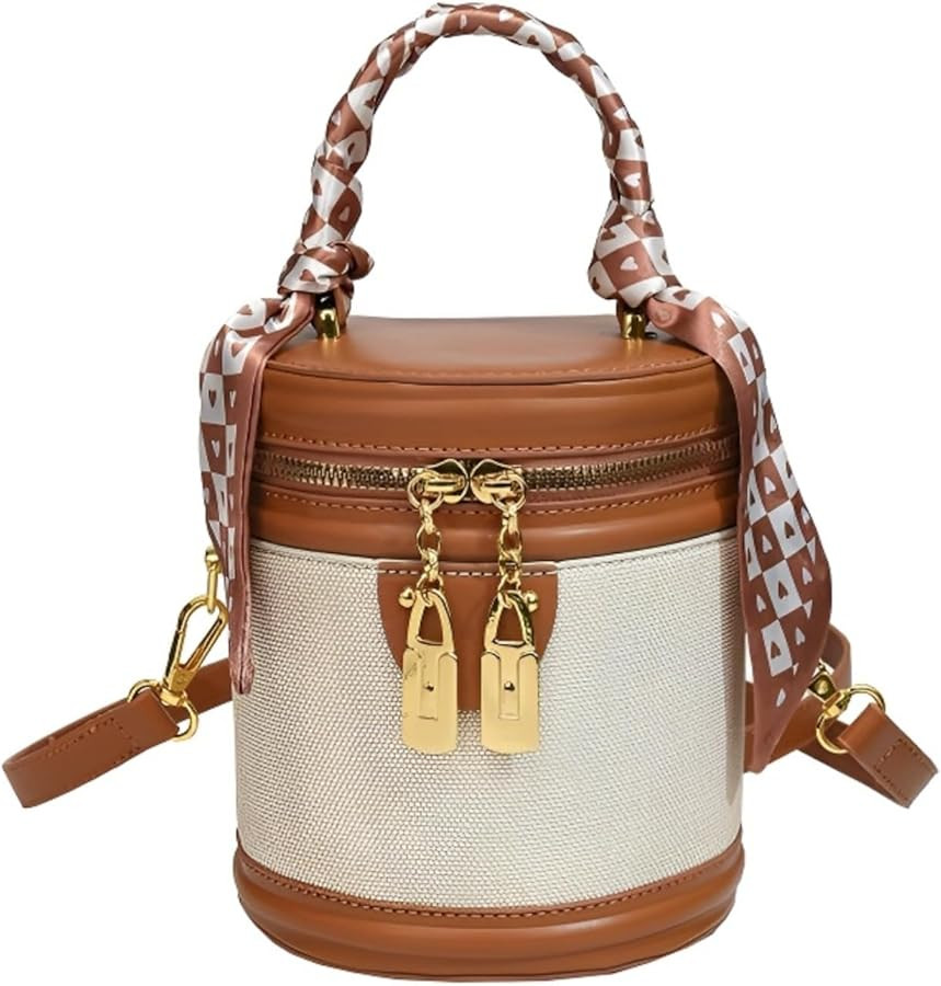 Trendy retro bucket bag for women top handle and Detachable Shoulder Strap, Perfect for Daily Use... | Amazon (US)