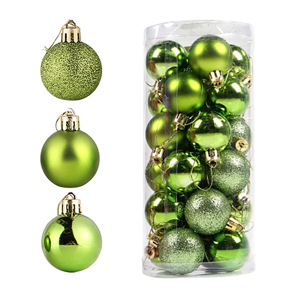 24Pcs Christmas Balls Party Xmas Tree Decorations Hanging Ornament + 6PC Santa | Walmart (US)