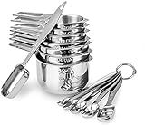 Stainless steel kitchen measuring cup 13 sets, kitchen spoon set with scale silicone material can be | Amazon (US)