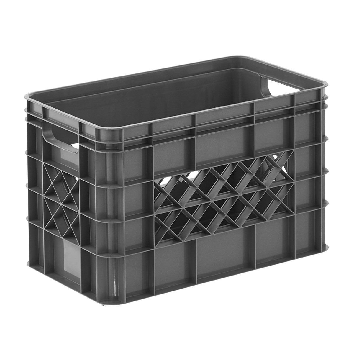 Small Modular Stacking Crate Grey | The Container Store