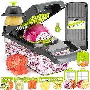 KEOUKE Vegetable Chopper 12in1 Veggie Chopper Slicer Cutter Food Dicer with Container Hand Guard ... | Amazon (US)