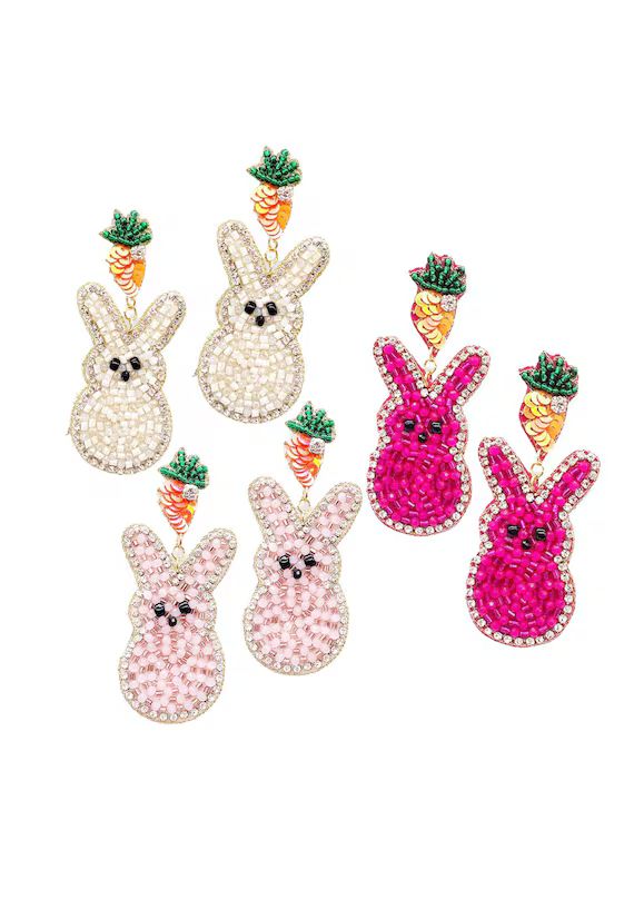 New Easter Bunny Earrings Beaded Bunny Earrings Bunny | Etsy | Etsy (US)