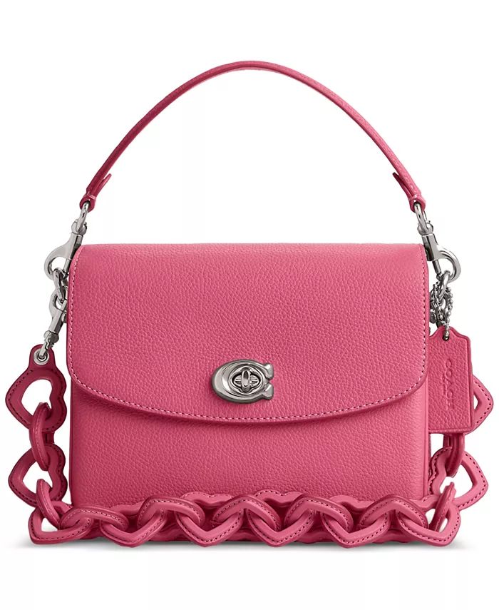 COACH Polished Pebble Leather Cassie Crossbody 19 with Heart Strap - Macy's | Macy's